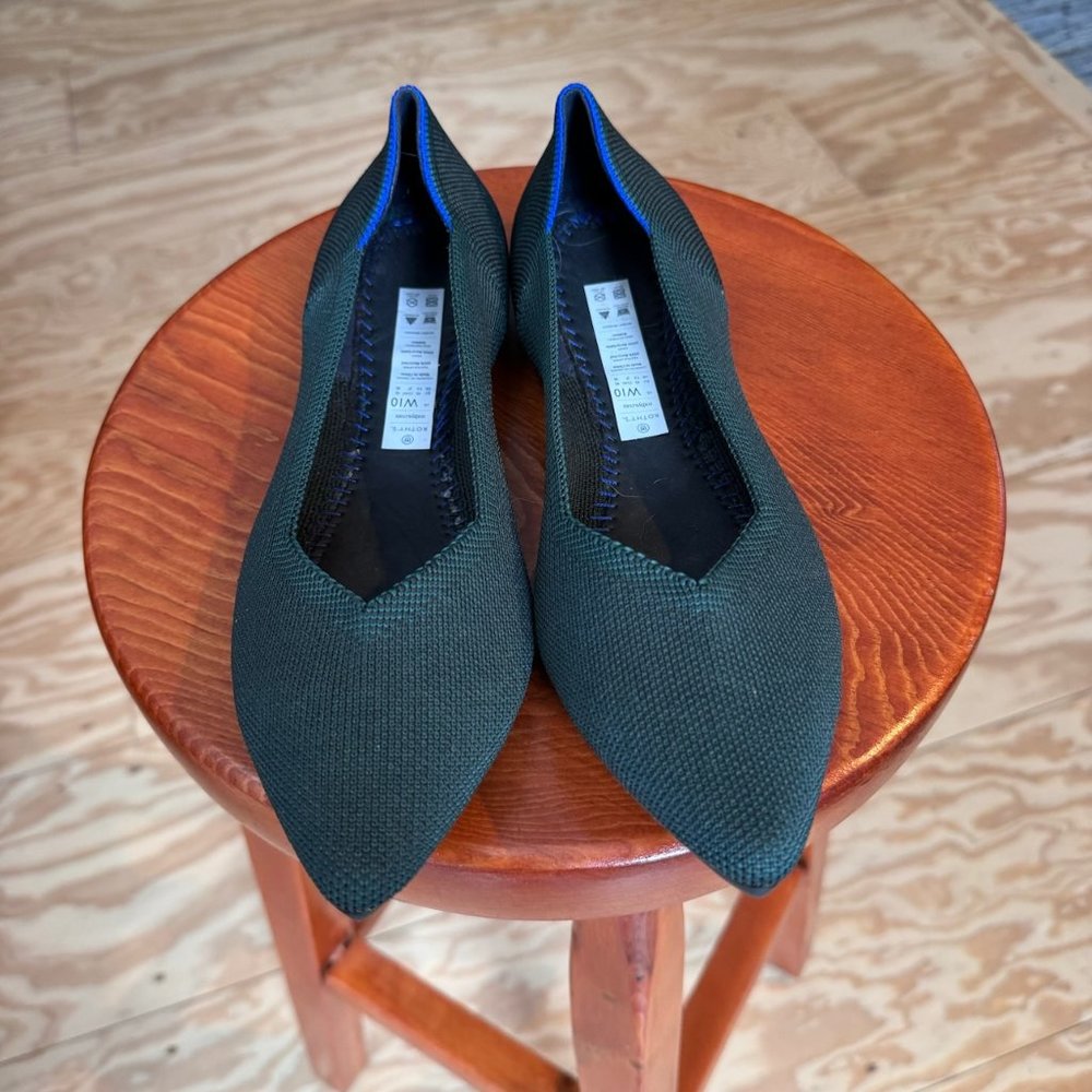 Green ROTHY Pointed Flats * Size 10